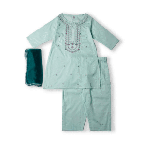 Embroidered 3 Pc Suit