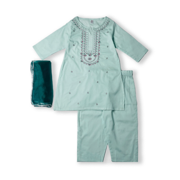 Embroidered 3 Pc Suit