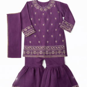Embroidered Dress W/Garara (2Y-10Y)