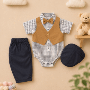 Waistcoat Romper W/Cap