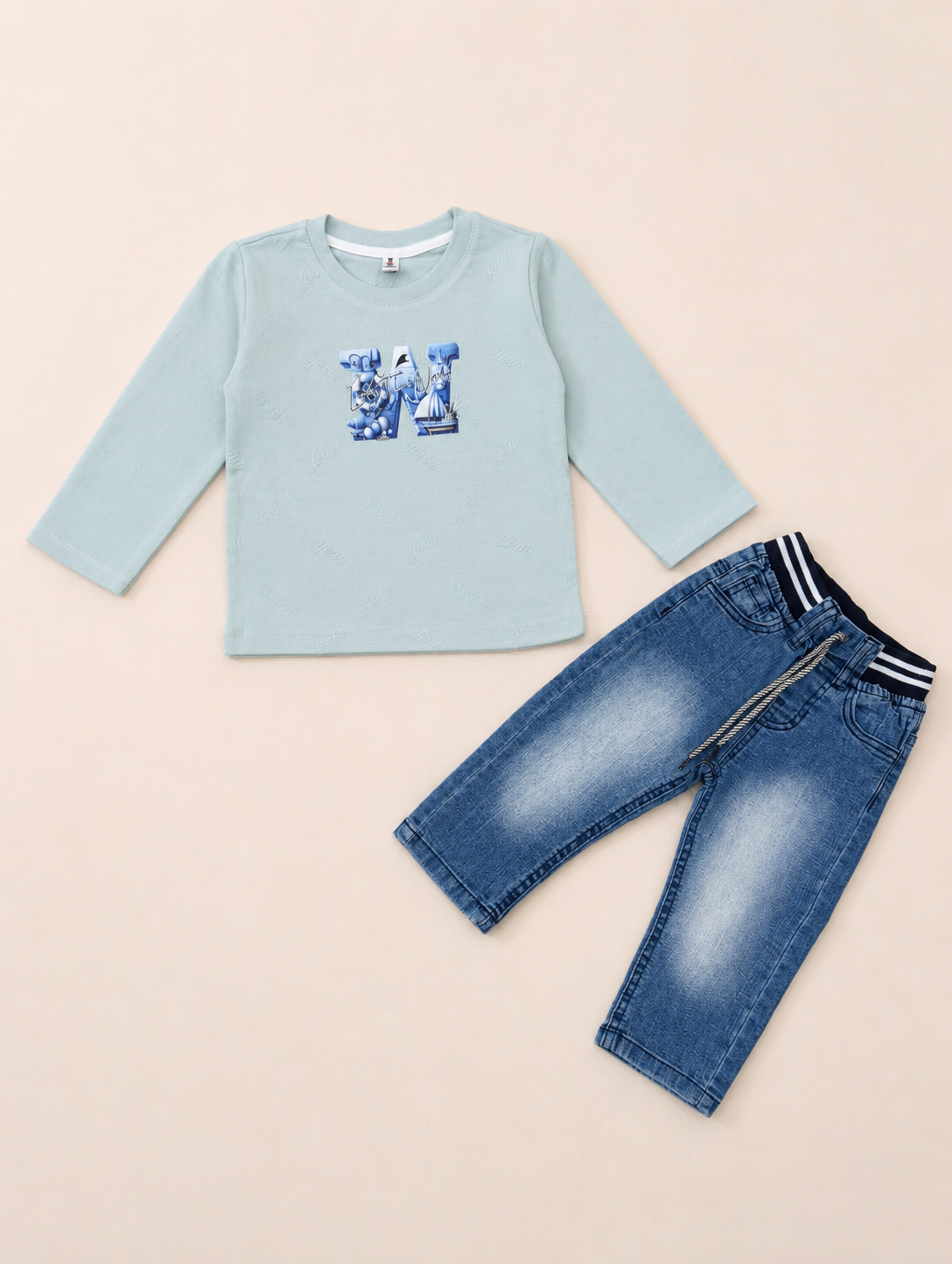 Printed Tee W/Denim - Image 2